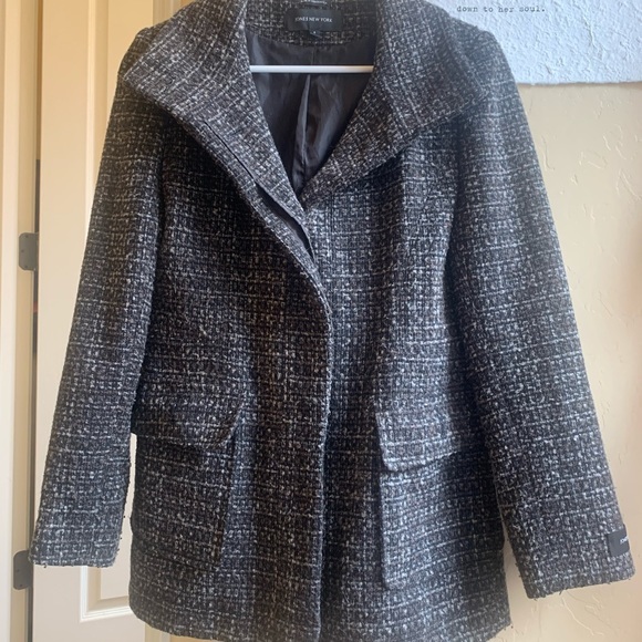 Jones NY Charcoal grey tweed coat size 4 - Picture 2 of 2